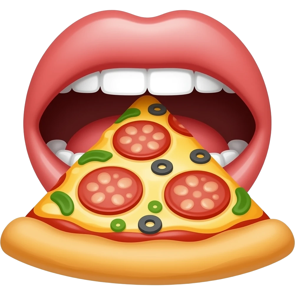 uma boca comendo pizza emoji emoji
