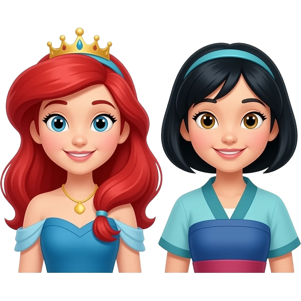 Ariel and mulan princesses disney emoji