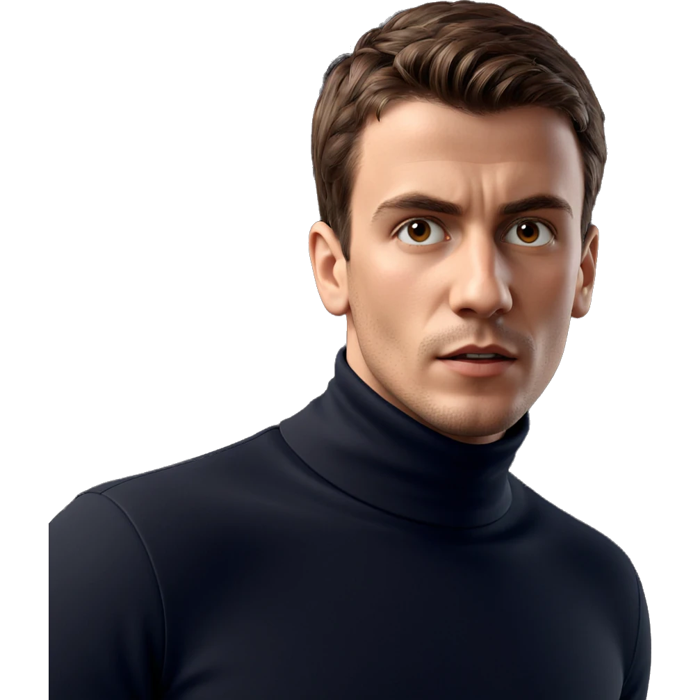 brown-haired boy in turtleneck emoji