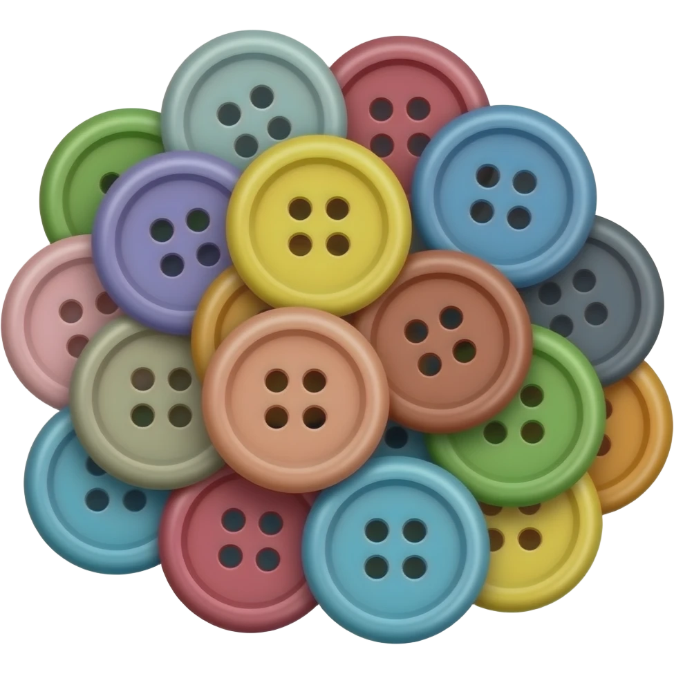 small pile of colourful realistic buttons emoji