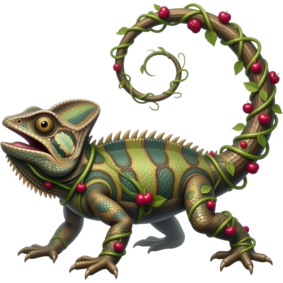 Bramblisk A vine-covered lizard with bark-like scales and bright berry clusters on its tail. Attacks with whipping vines. emoji
