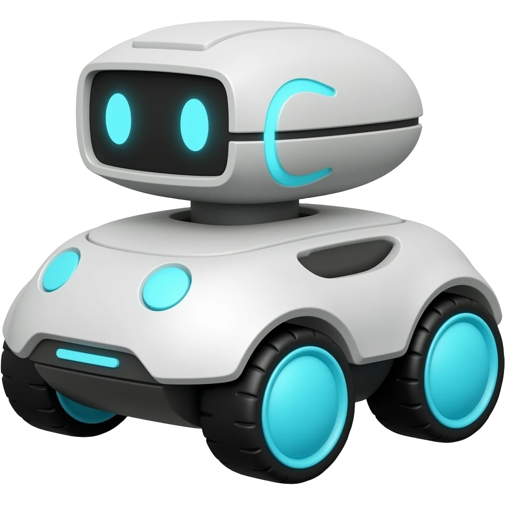delivery robot with blue wheels emoji
