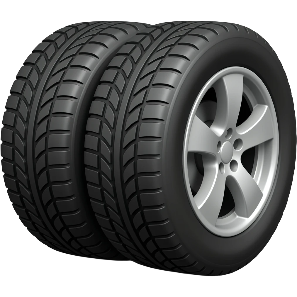 car tires are black on a white background minimalism emoji
