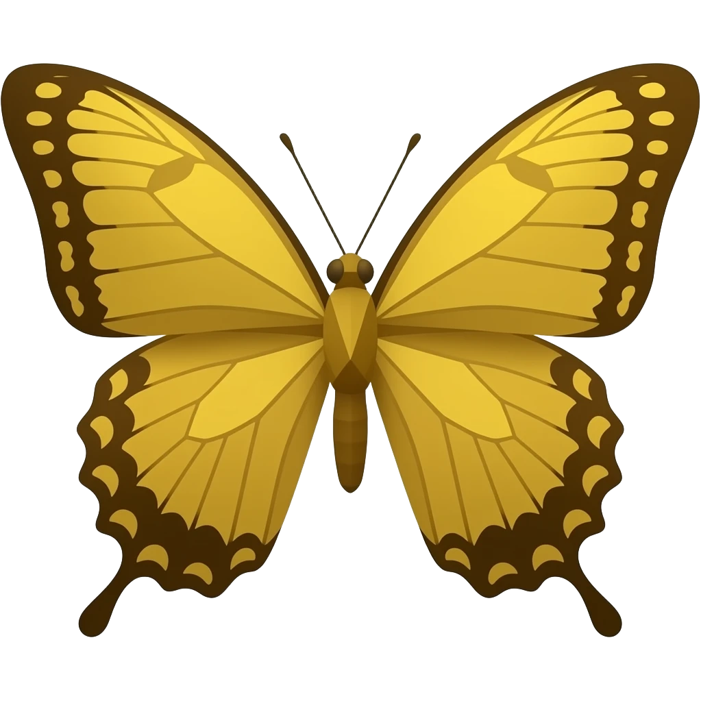 geometric mustard gold butterfly emoji