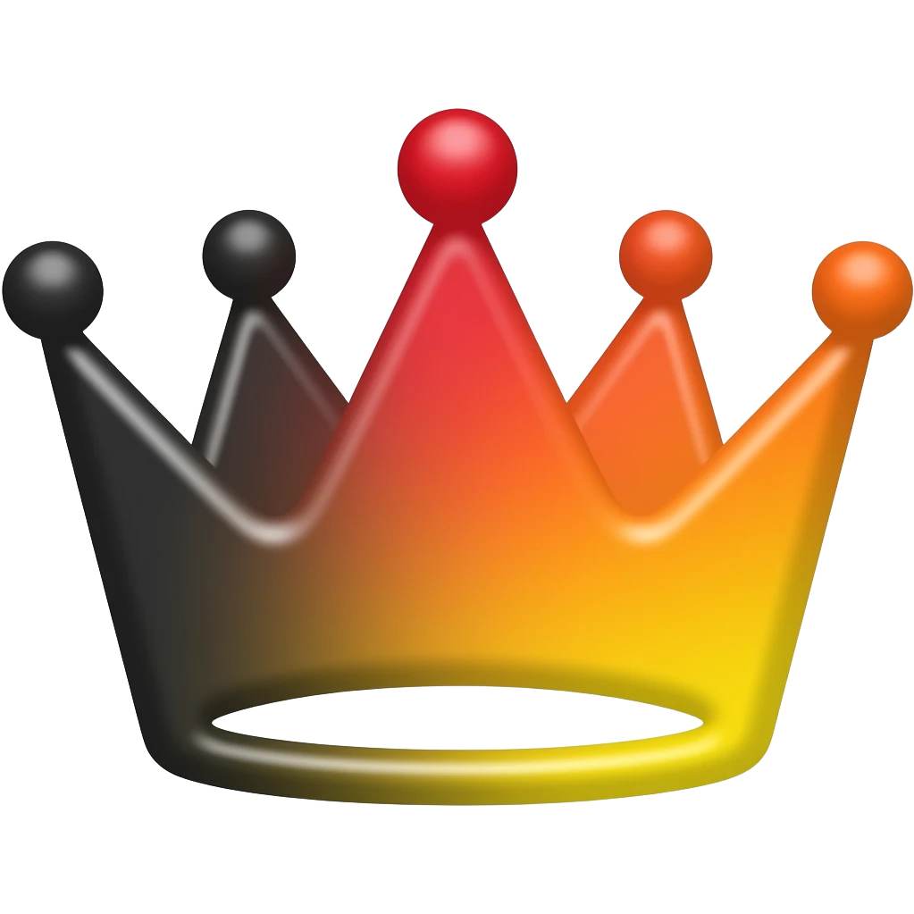 crown emoji space owner space crown emoji in black red orange and yellow all blended together in text emoji