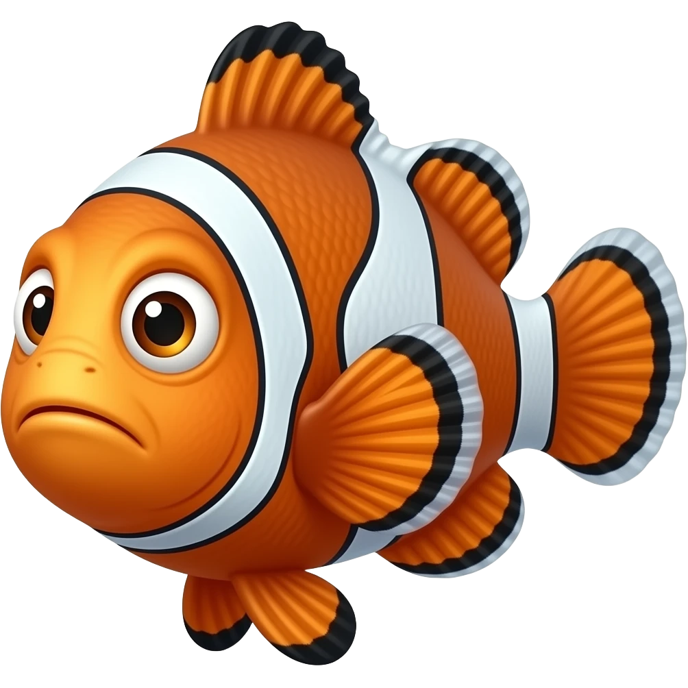Very confused clownfish emoji