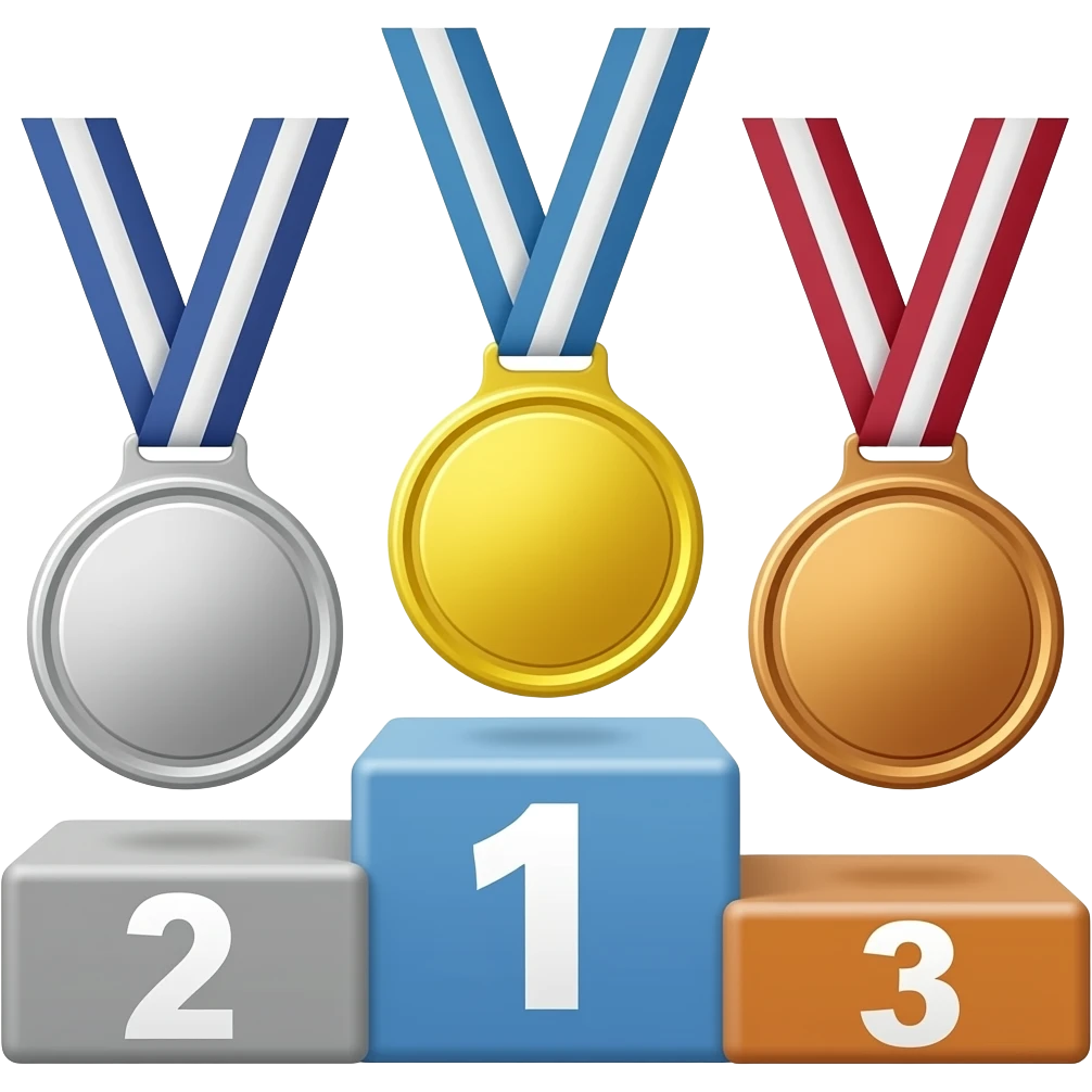 Podium ranking three rank places silver gold bronze emoji emoji