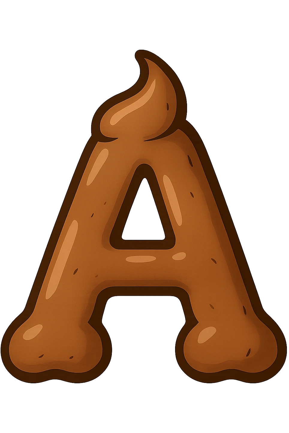 lettera "A" a forma di cacca emoji