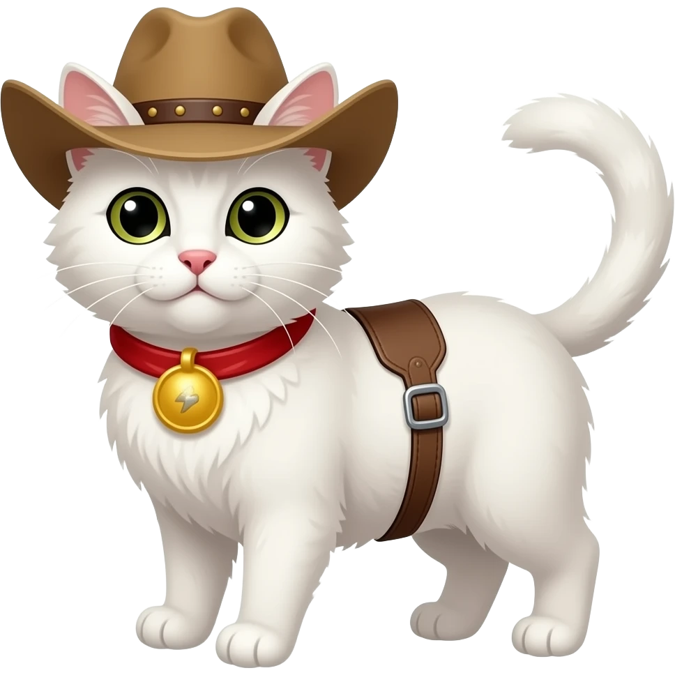 white cowboy cat emoji