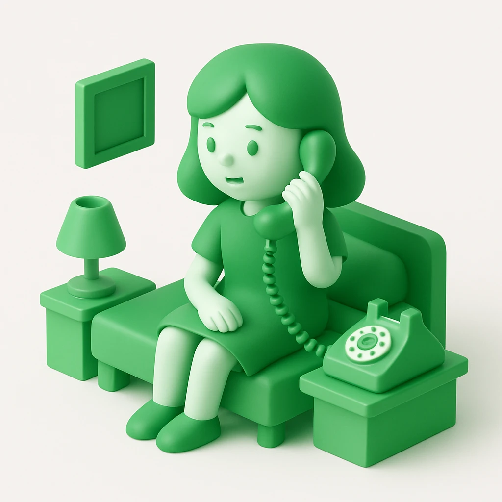 girl talking on telephone in her room emoji