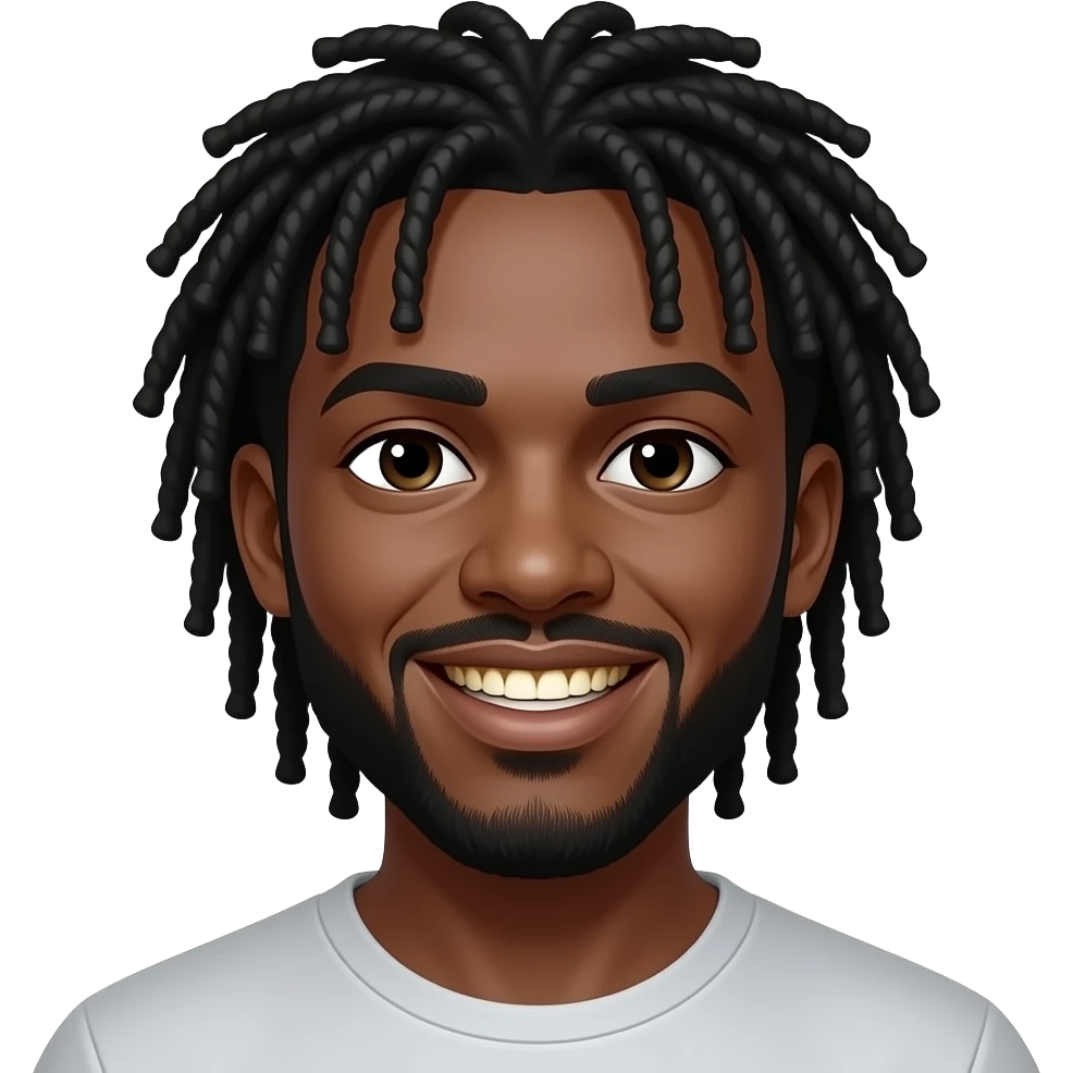 Black man with dreads and gold teeth emoji