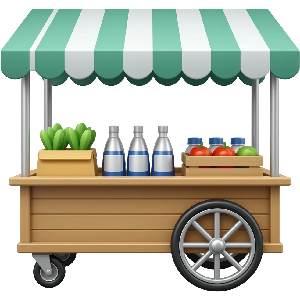vendor's cart with a roof emoji