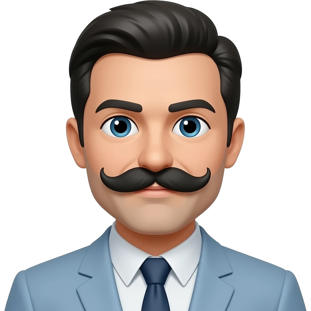 Large black mustache man emoji