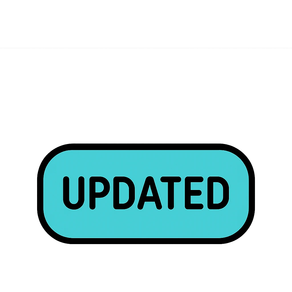button with the word 'updated', modern, clear, visually distinct, suitable for UI emoji