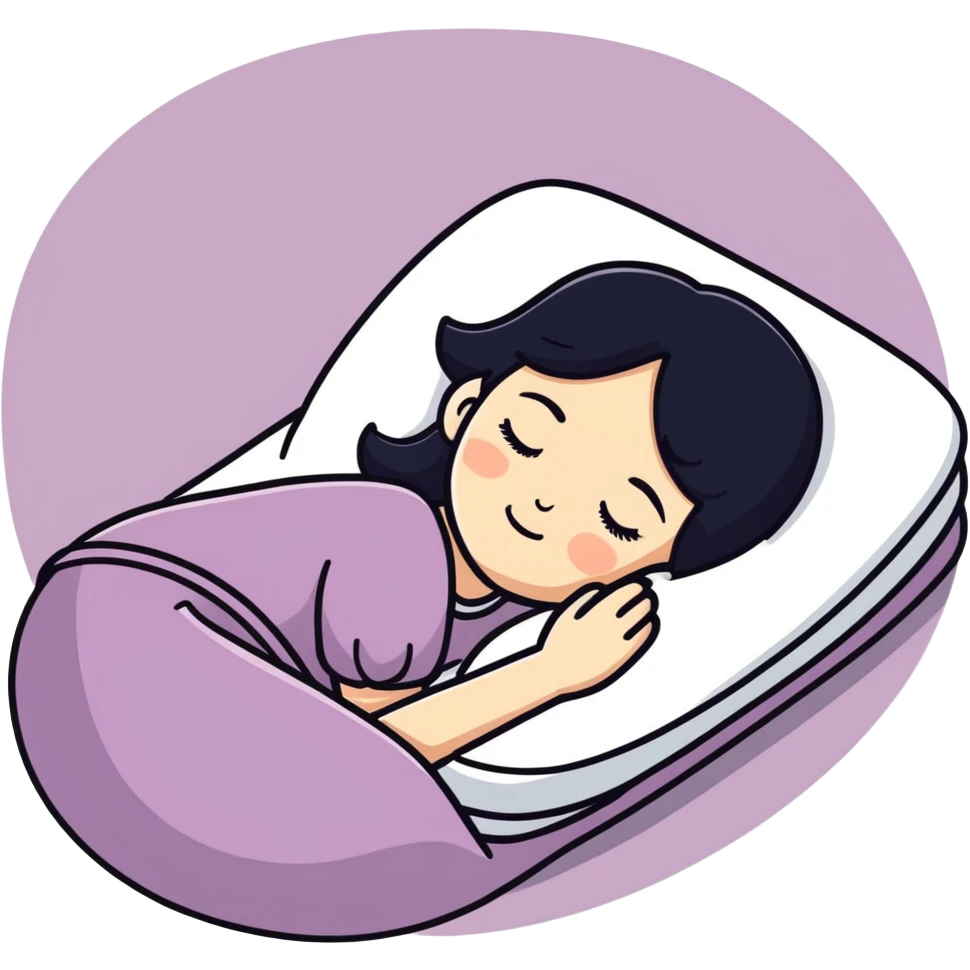 Ragazza con capelli neri che dorme  emoji