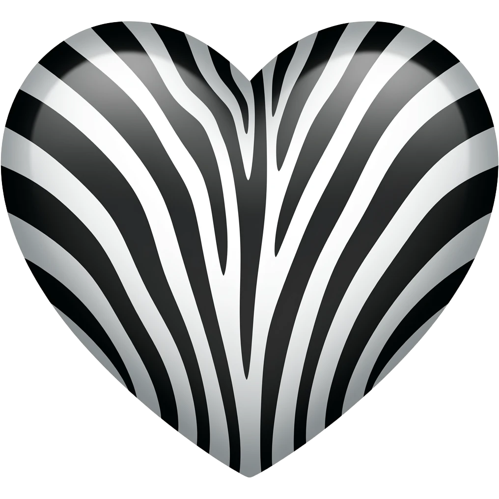 zebra print heart emoji emoji