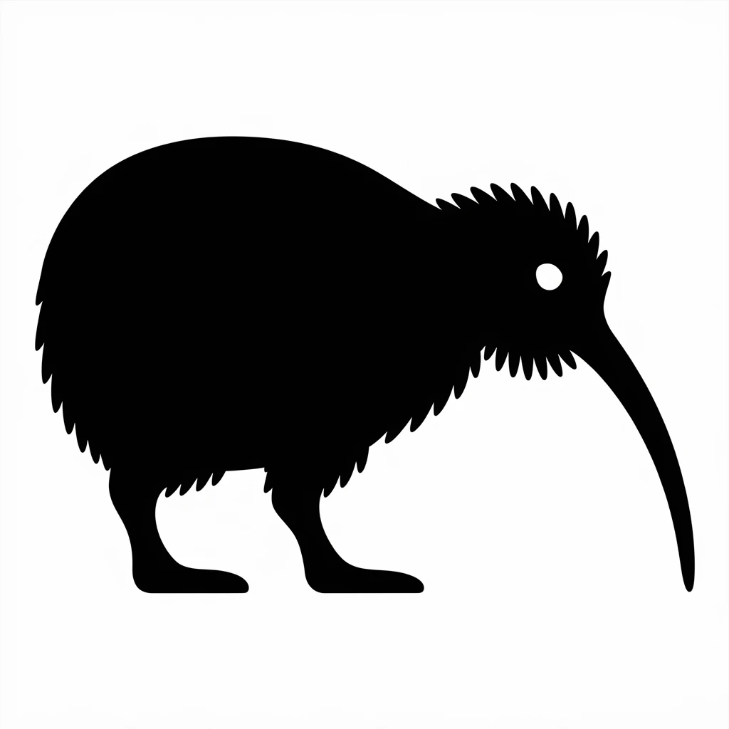 Kiwi icon black silhouette emoji