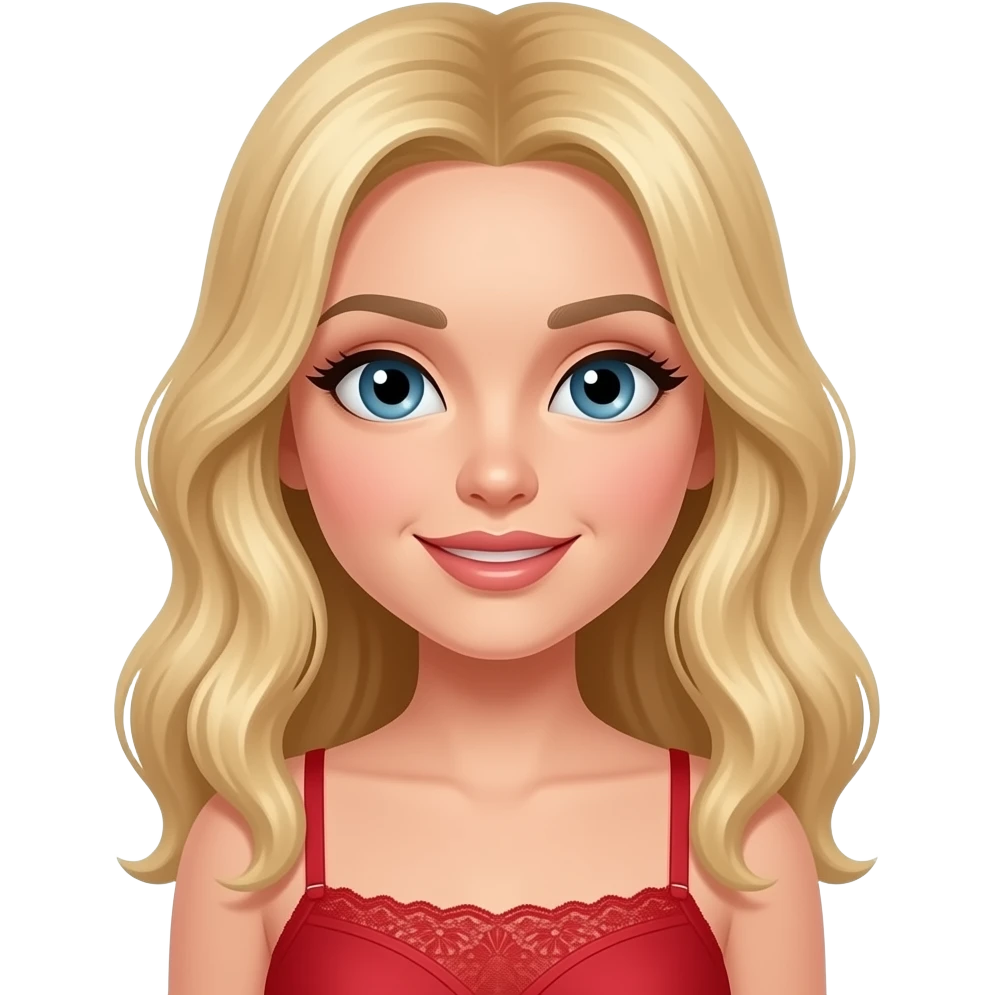 Blonde women in red crotchless panties emoji