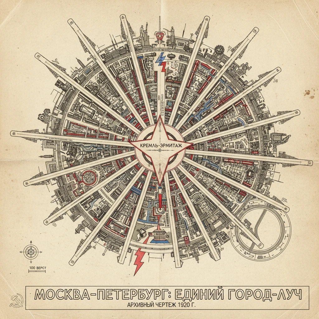Москва соединилась с Петербургом и образовала единый город луч

Архивные чертежи 1920 год emoji