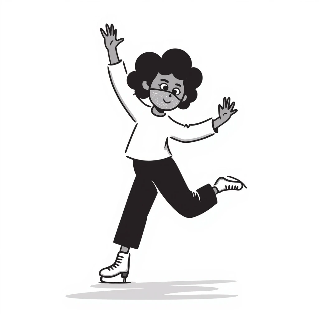 a figure skater girl wearing a moisturizing face mask emoji