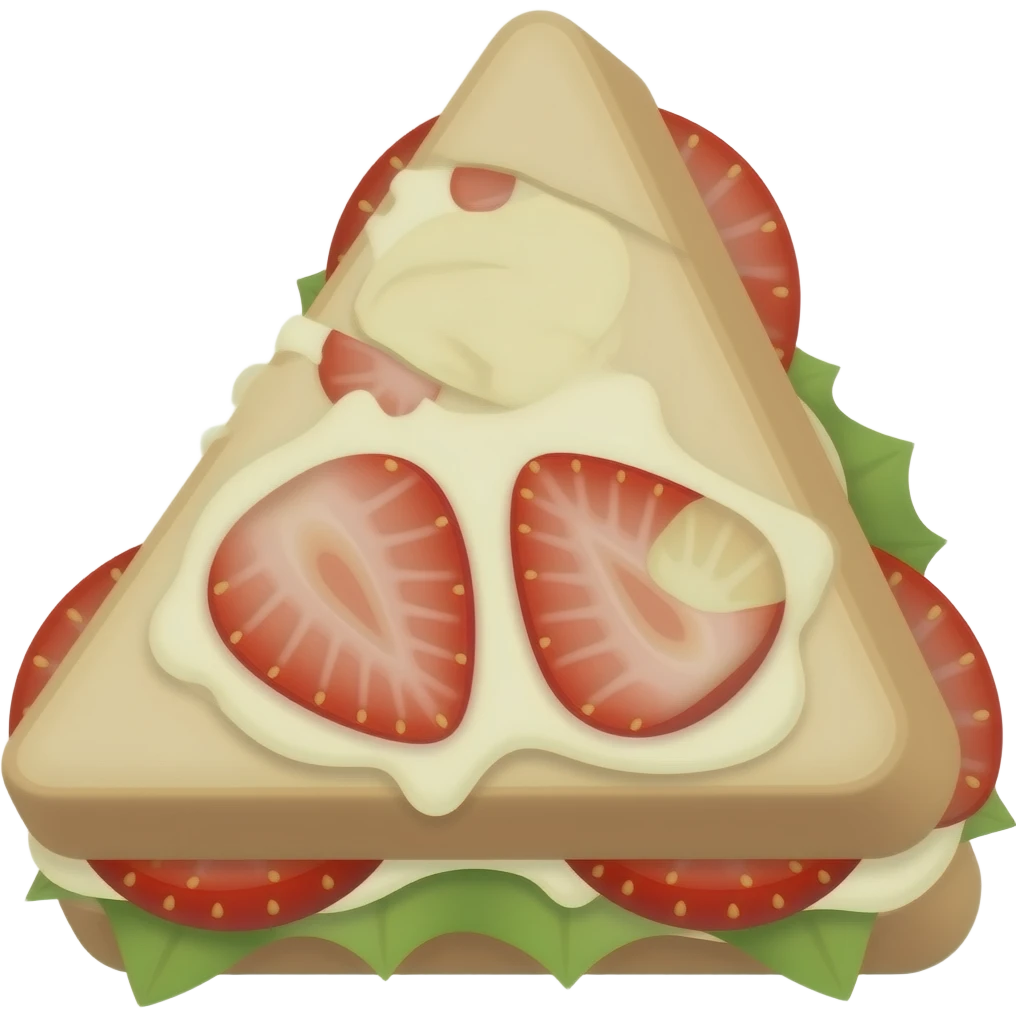 triangle shape strawberry sandwich with cream emoji