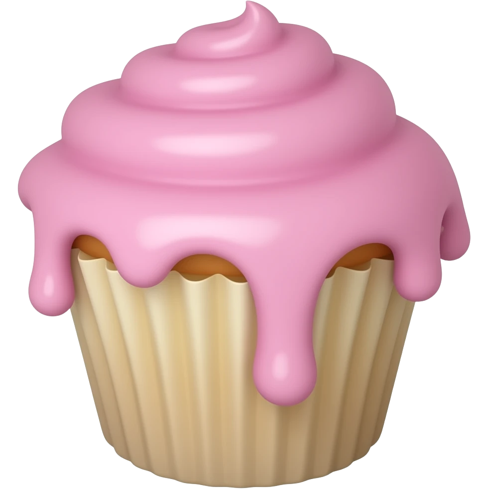 Cupcake with pink icing emoji