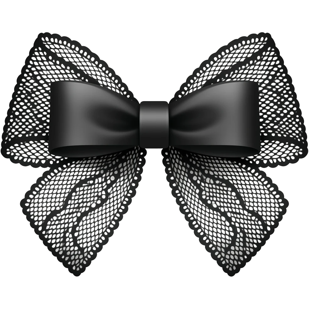 Black bow lace emoji