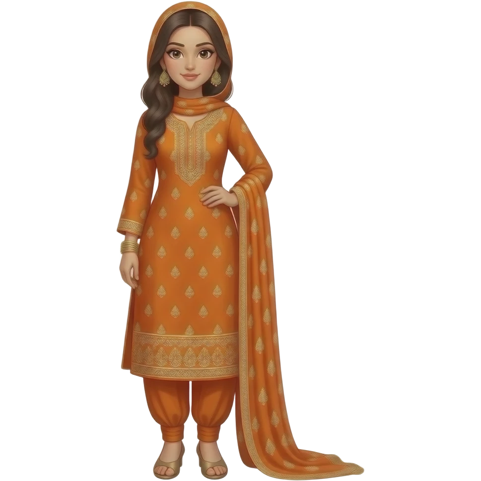 Orange frshi shalwar kameez ladies full emoji