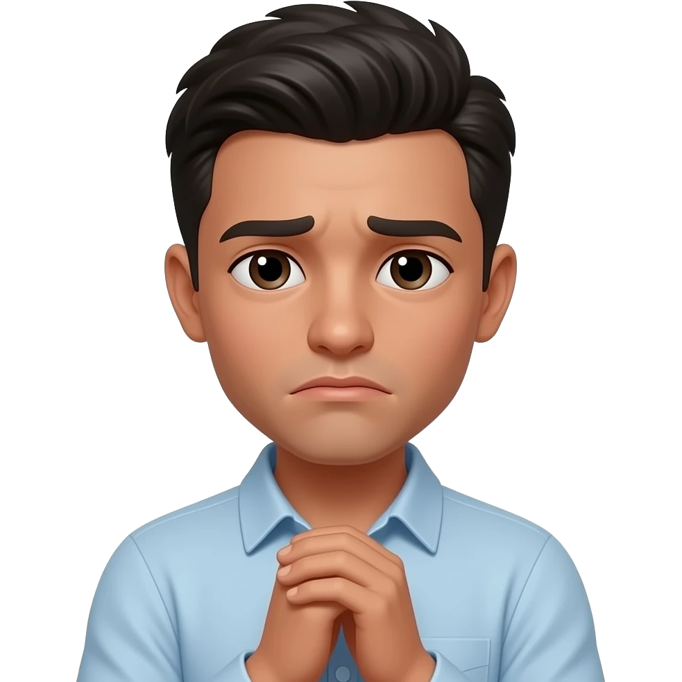 Make him black ate the age off 18 and make his face nonchalant with sadness that u cant see ore that he doesn't show with this calapping hands👏 emoji