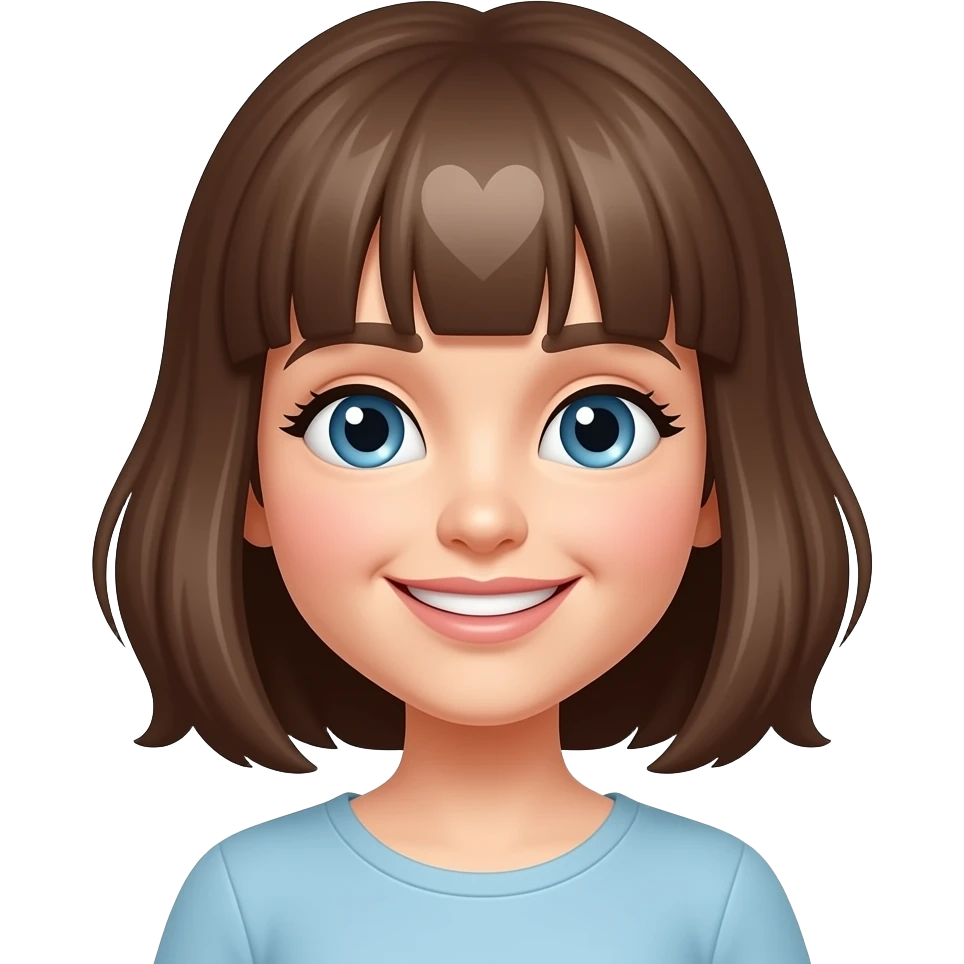 하트 뿅뿅 앞머리 행복한 여성 emoji