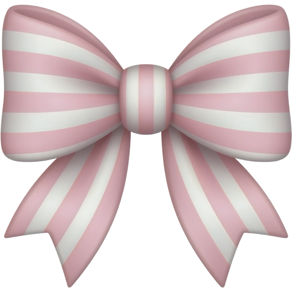 Pink and white lined bow emoji