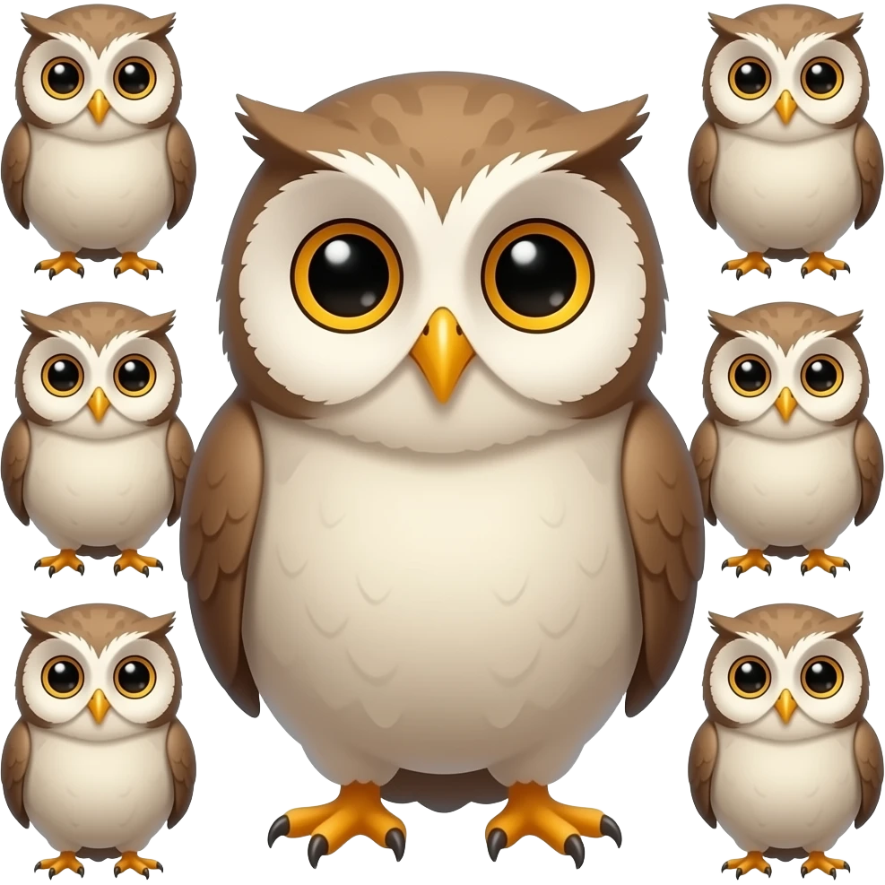 10 little owl baby and 100owl emoji