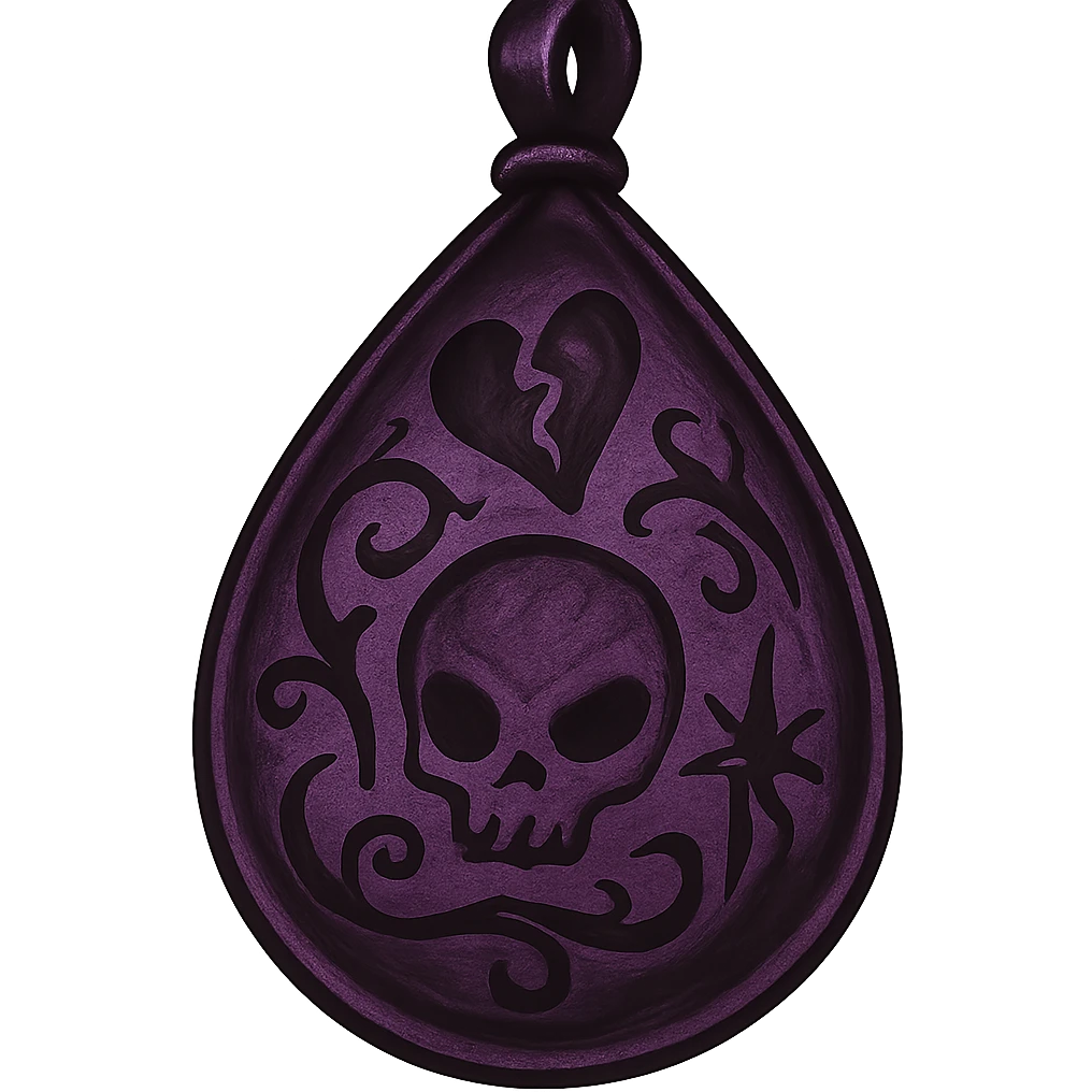 emo object, purple teardrop pendant emoji