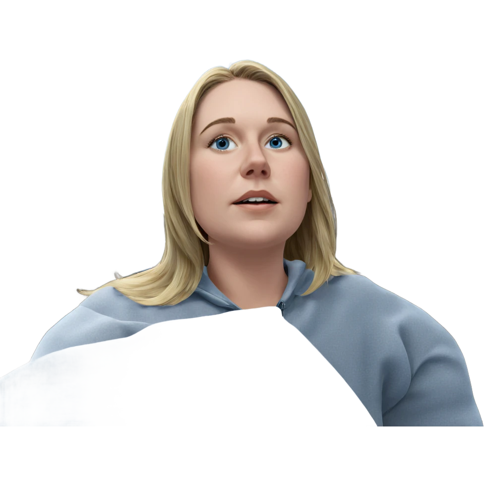blonde girl under blue sky emoji