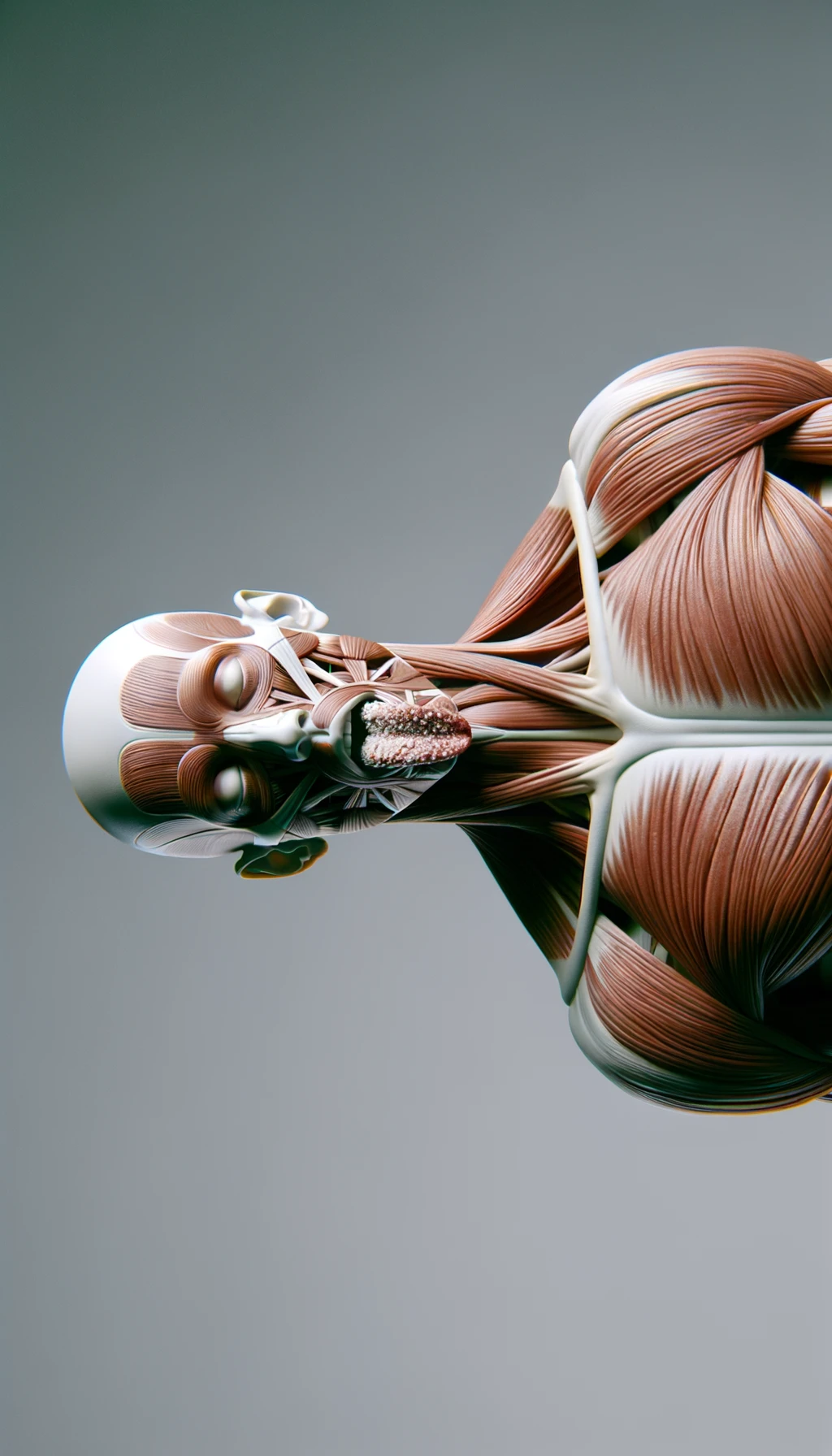 CORPO UMANO ANATOMICO IN PIEDI FRONTALMENTE CHE TIENE LA LINGUA UN PO' FUORI ED è PIENA DI MACCHIE BIANCASTRE, NEUTRAL CLEAR BACKGROUND, COLORI REALISTICI DEI MUSCOLI, iperrealistico 4k emoji