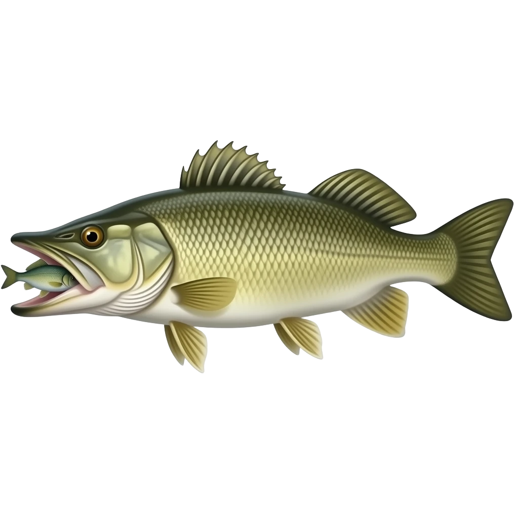 pike with 2 small fish in its mouth emoji