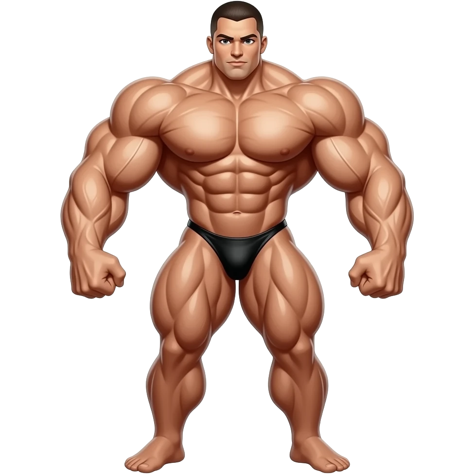 gigantic nude female muscular female bodybuilder with massively developed muscles emoji