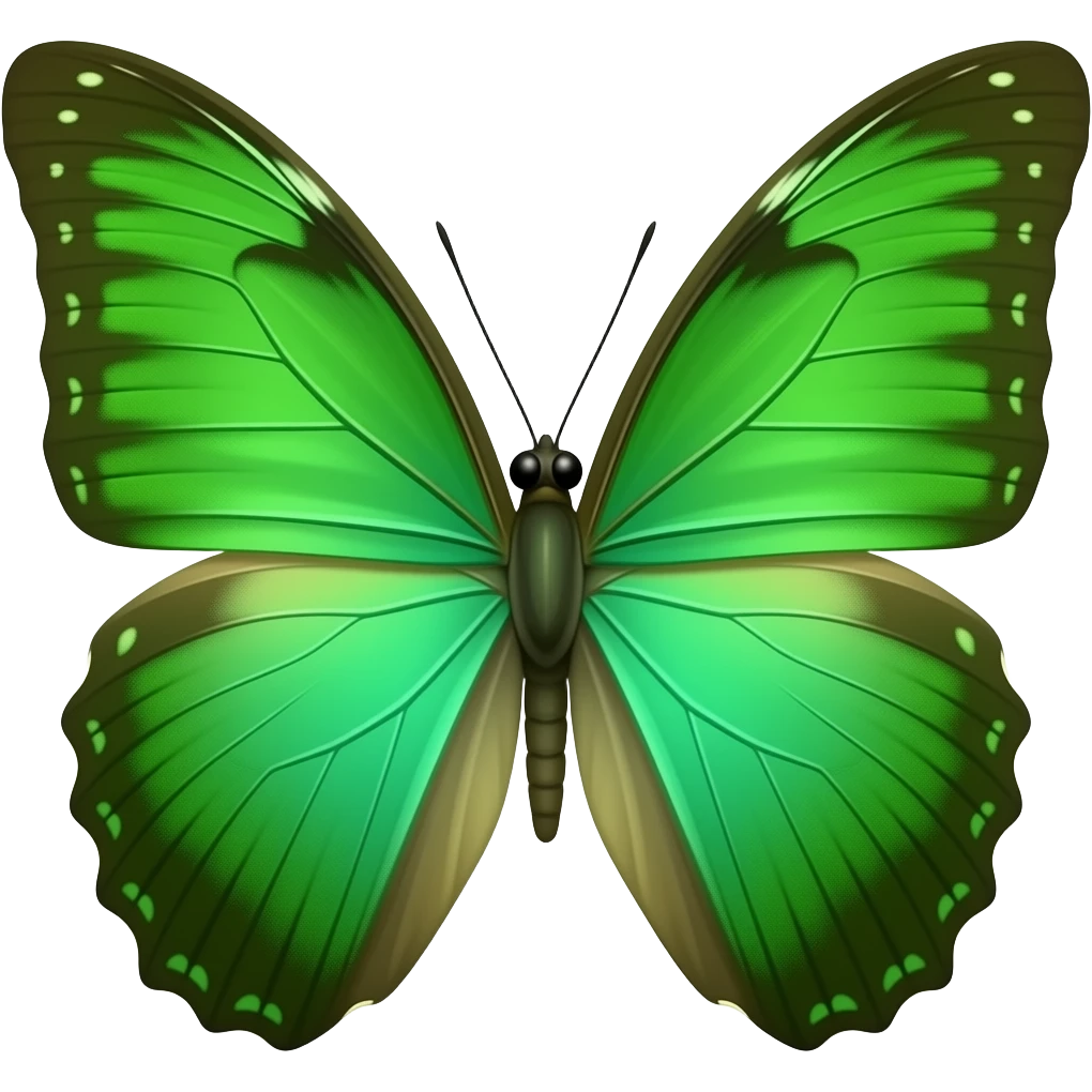 Bright green butterfly emoji