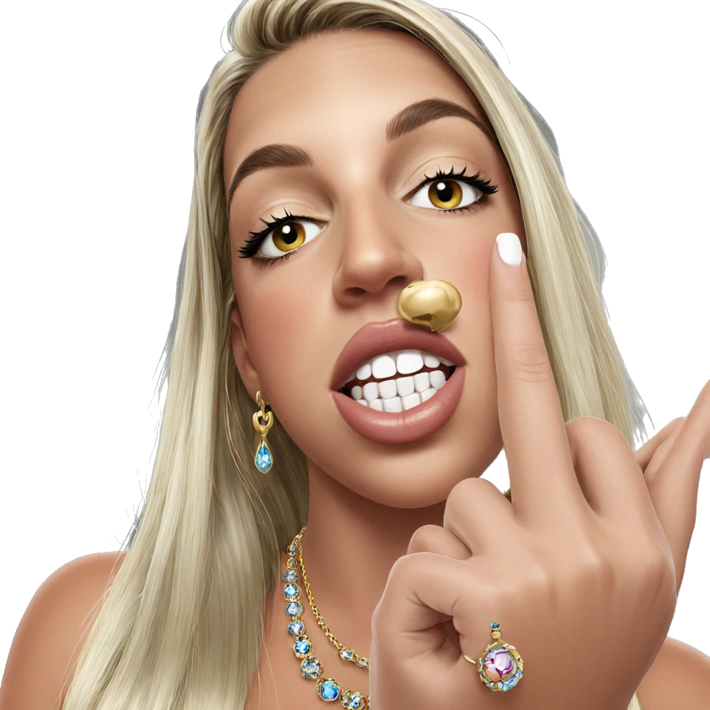 blonde girl with jewelry emoji
