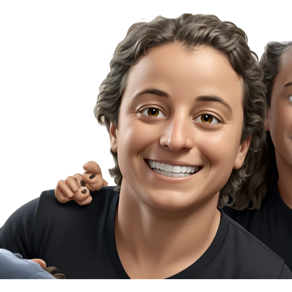 smiling boy in black shirt emoji