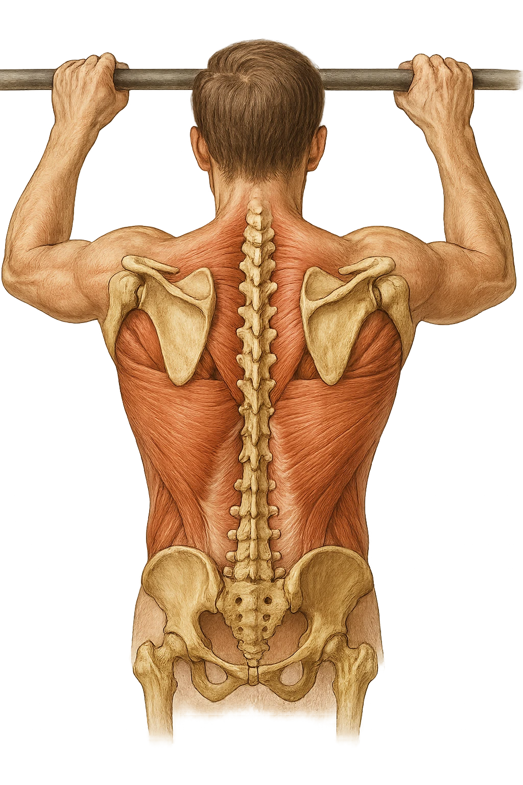 vista delle scapole durante le trazioni, visione anatomica emoji