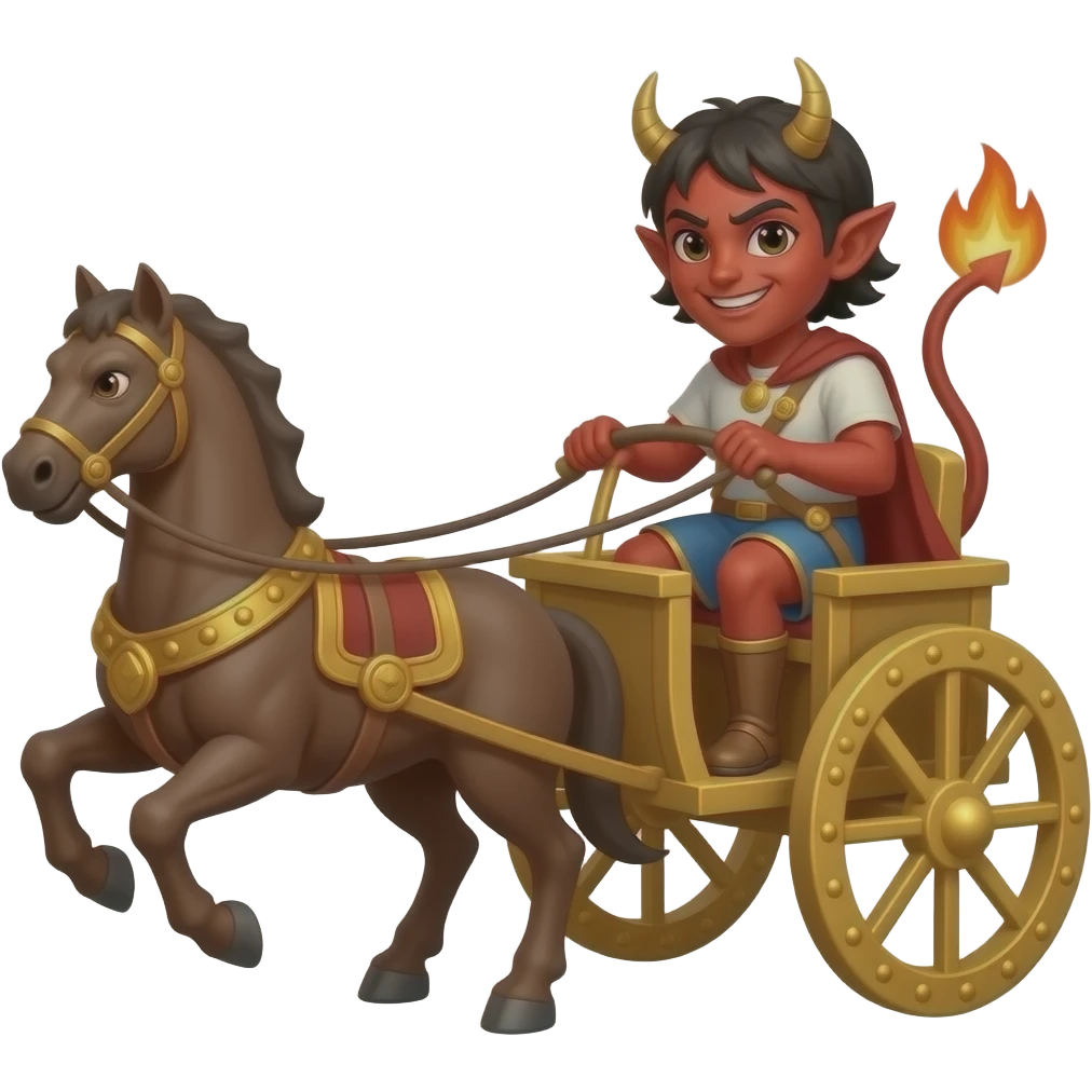 Demon driving a roman chariot emoji