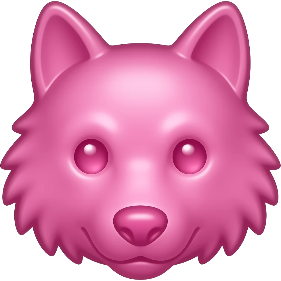 Pink Gummy clear wolf candy face emoji