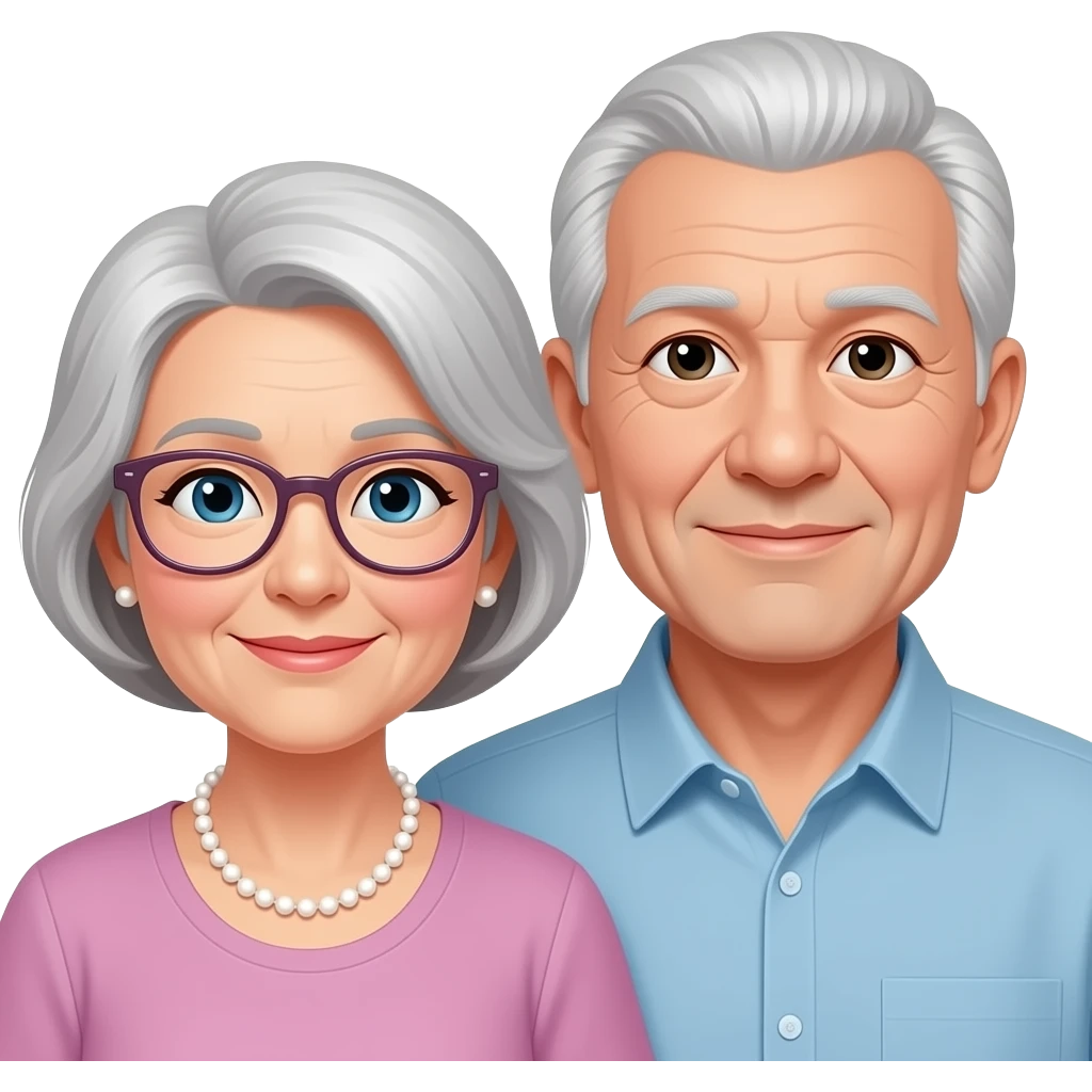 grands parents, pas de moustache, les lunettes sur la dame emoji