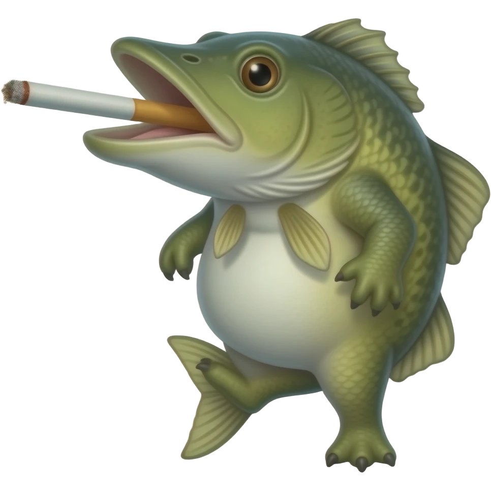 pike fish smoking a cigarette emoji