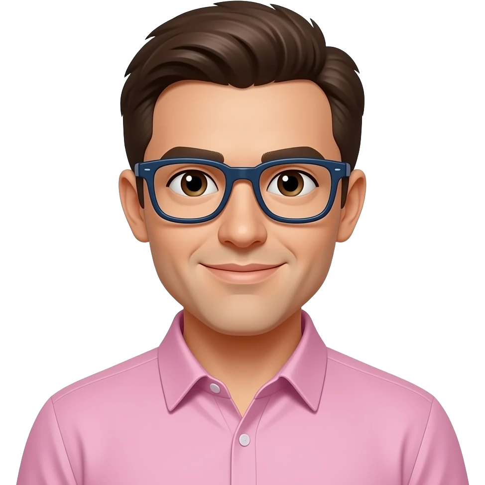 can u make his shirt pink and the glasses dark blue emoji