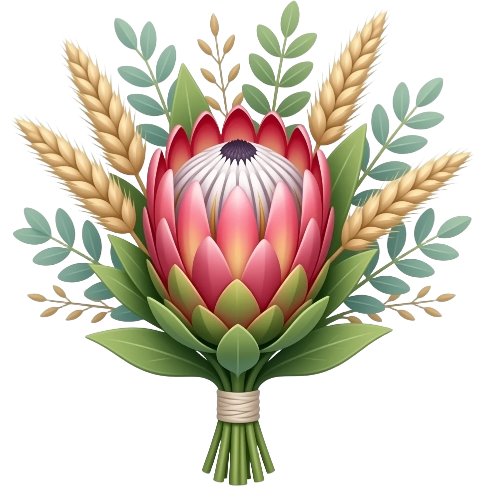 Small protea bouquet with one protea and some filler emoji