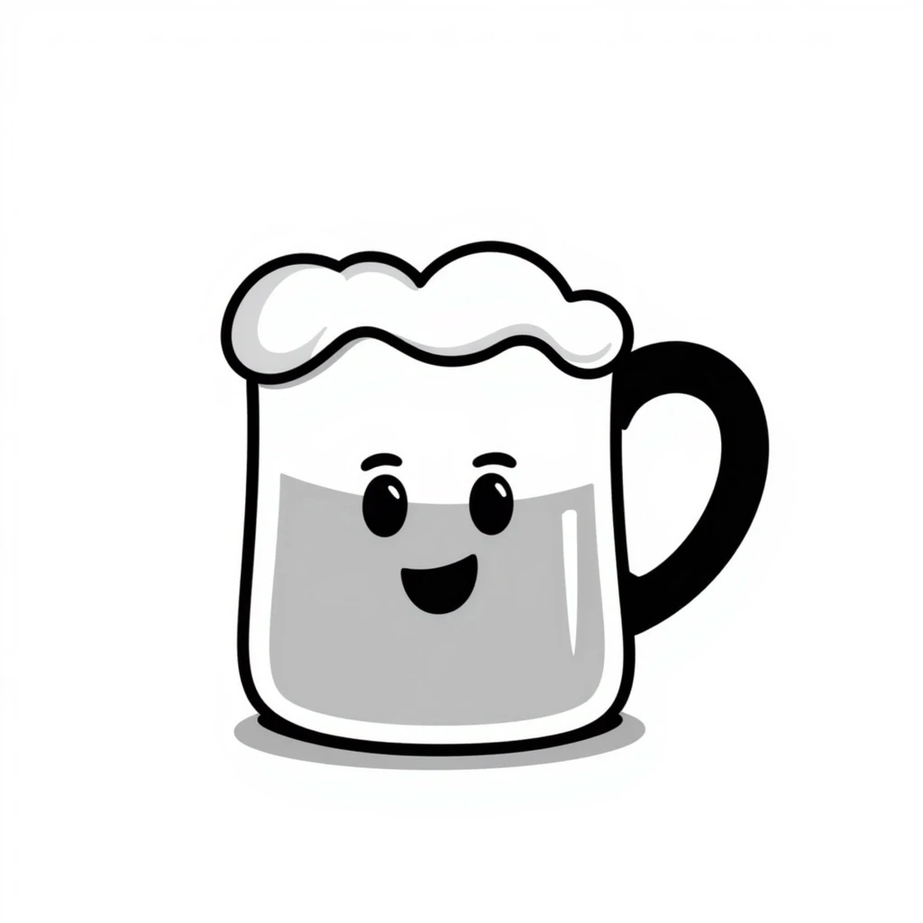 Milk beer face doodle emoji