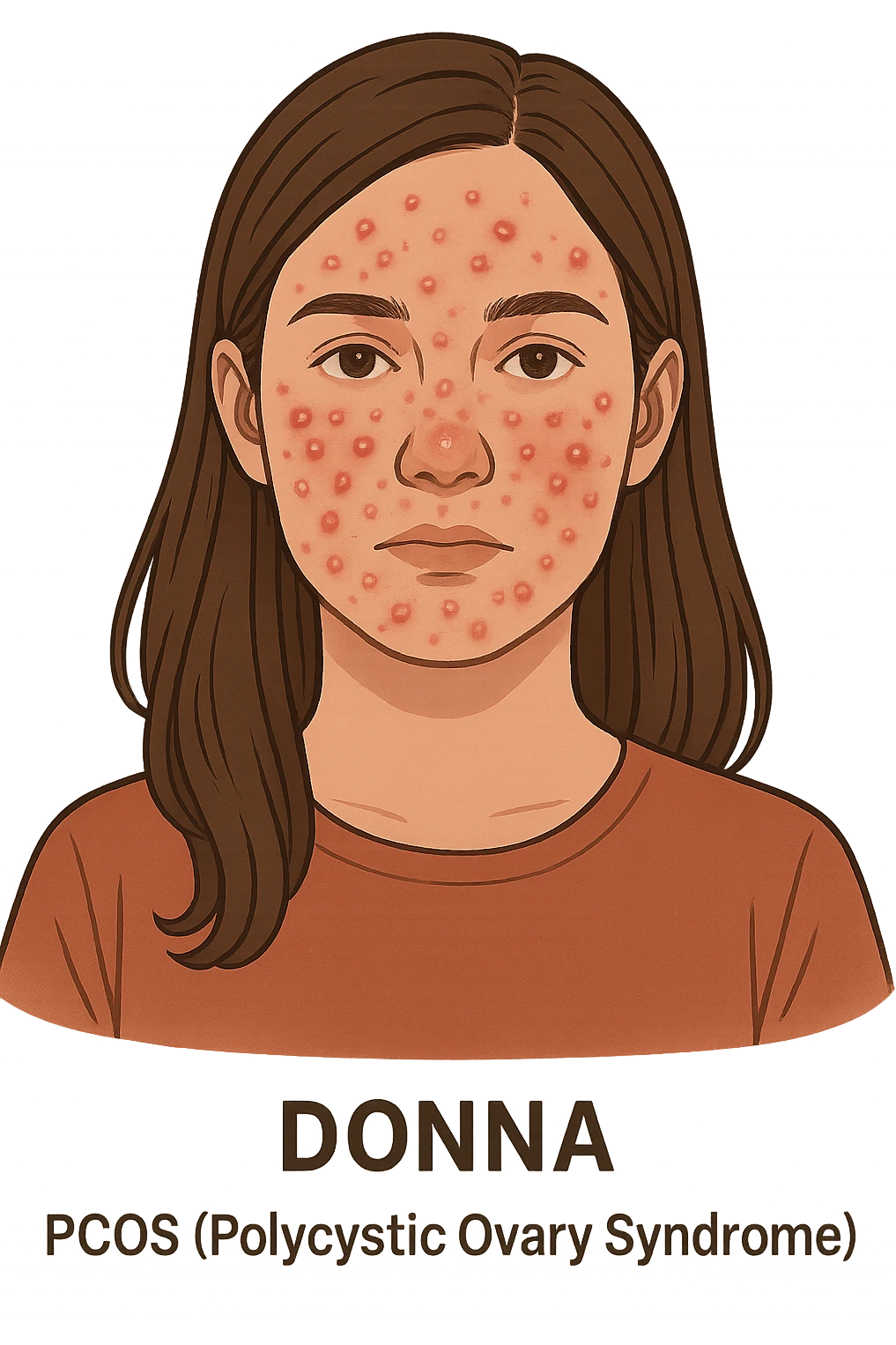 dONNA CON PCOS CON ACNE INFIAMMATA emoji