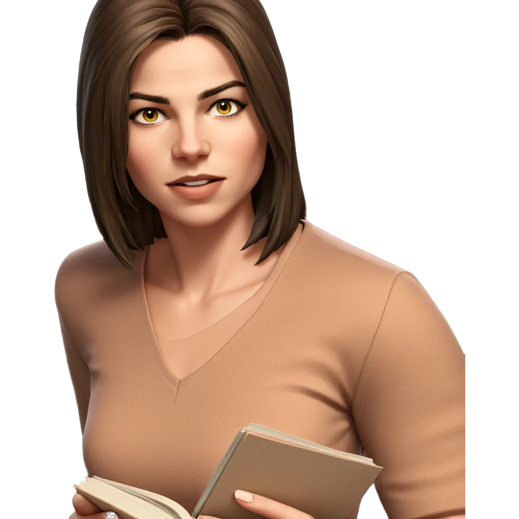 girl reading with confidence emoji